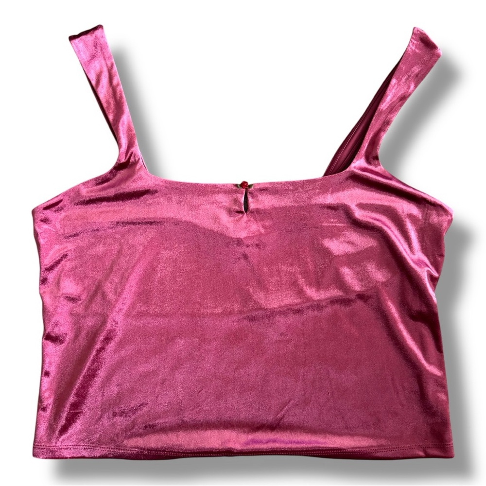 Wild Fable Crop Tank Size XXL Sleek Velvet Blush Burgundy Satin Women's Top